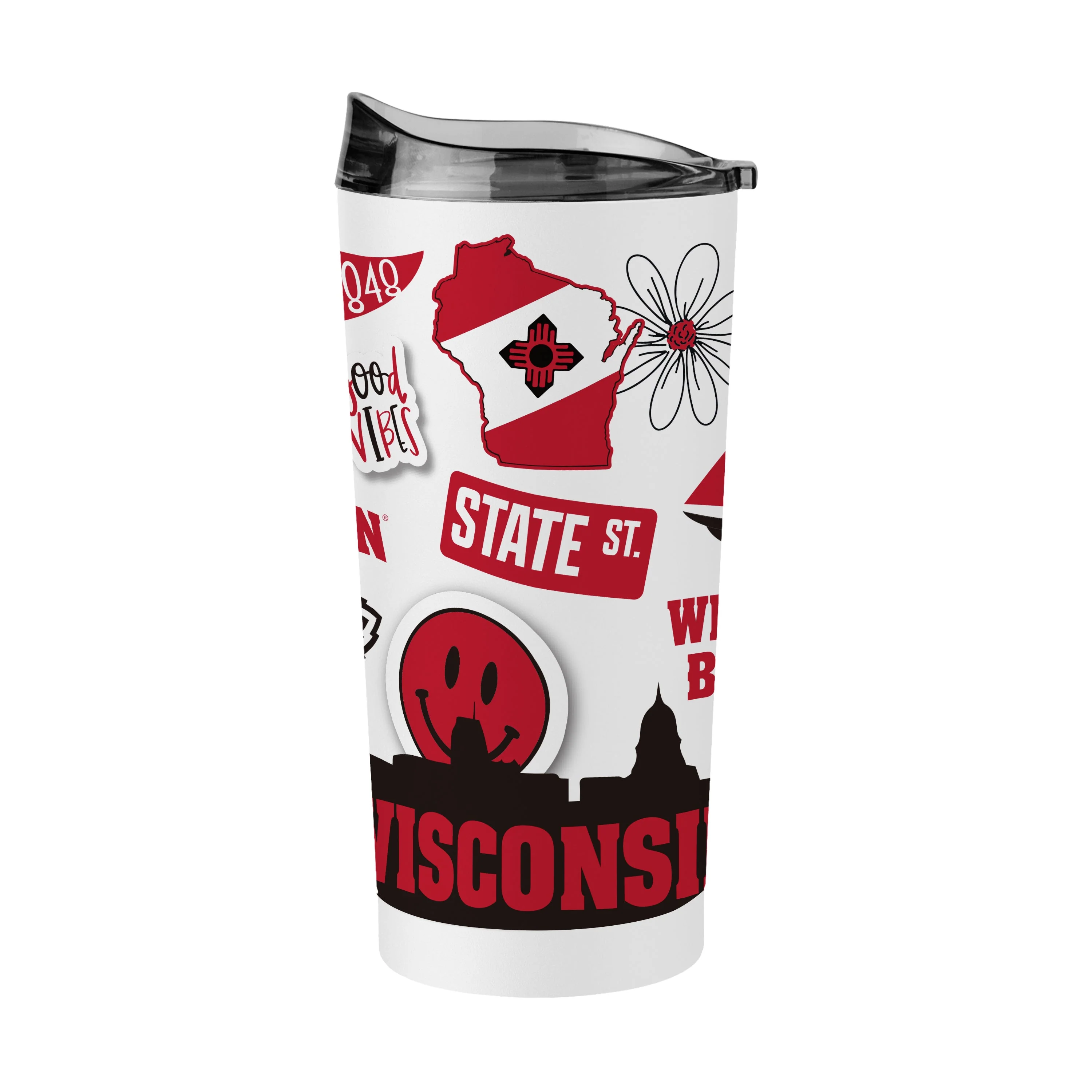 Wisconsin 20oz Native Powder Coat Tumbler